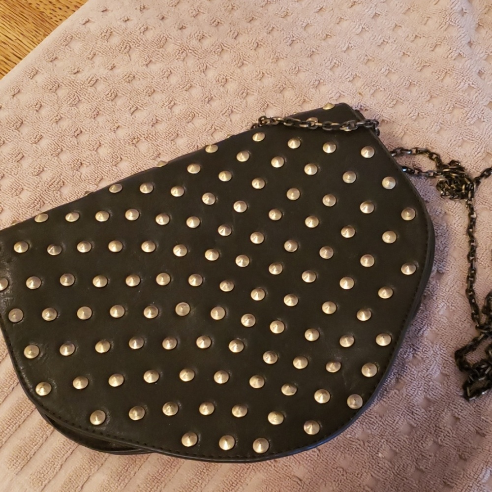 Black studded purse